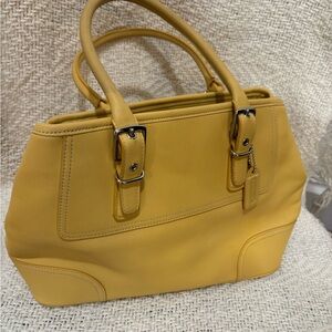 Coach Yellow Satchel with Silver Accents